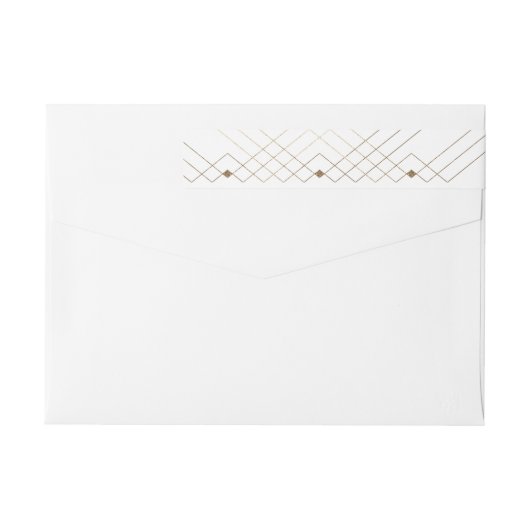Gold Diamond Geometric Art Deco Gatsby Wedding (Rückseite)