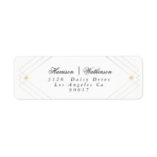 Gold Diamond Geometric Art Deco Gatsby Wedding