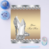Gold Diamond Glitzer High Heel Shoel Flyer (Einzeln)