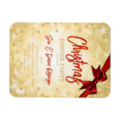 Gold Diamond Glitzer Red Ribbon Xmas Einladung Magnet (Horizontal)