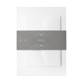 Gold Diamond Gray Geometric Deko Gatsby Wedding Einladungsbanderole (Vorderseite Beispiel)