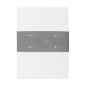 Gold Diamond Gray Geometric Deko Gatsby Wedding Einladungsbanderole (Rückseitenbeispiel)