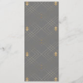 Gold Diamond Gray Geometric Deko Gatsby Wedding Programm (Rückseite)