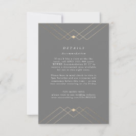 Gold Diamond Gray Geometric Deko Gatsby Wedding RSVP Karte