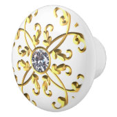 Gold Diamond Jewel Gemstone Keramikknauf (Rechts)