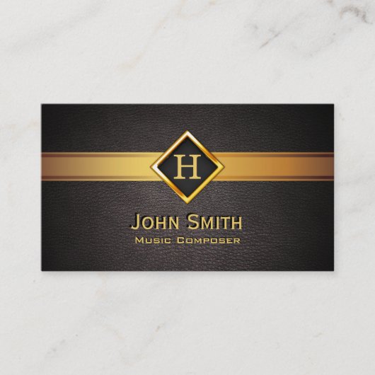 Gold Diamond Label Music Composer Business Card Visitenkarte (Vorderseite)