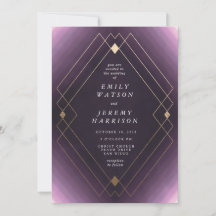 Gold Diamond Lila Geometric Deko Gatsby Wedding
