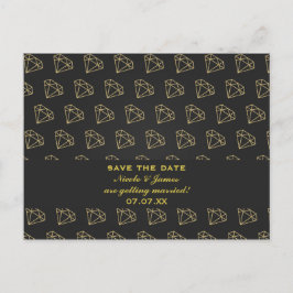 Gold Diamond Modern Bachelorette Save the Date Ankündigungspostkarte