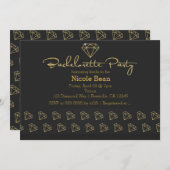 Gold Diamond Modern Design Junggeselinnen-Abschied Einladung (Vorne/Hinten)