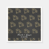 Gold Diamond Modern Design Junggeselinnen-Abschied Serviette (Vorderseite)