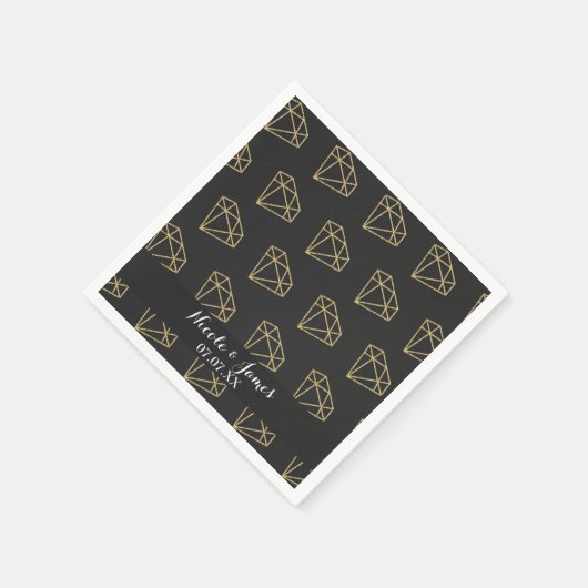 Gold Diamond Modern Design Junggeselinnen-Abschied Serviette (Ecke)