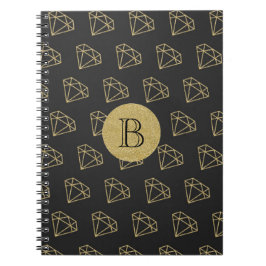 Gold Diamond Modern Glamour Bling Notebook Journal Notizblock