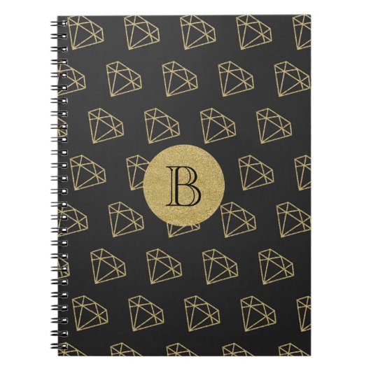 Gold Diamond Modern Glamour Bling Notebook Journal Notizblock (Vorderseite)