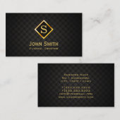 Gold Diamond Monogram Beerdigung Business Card Visitenkarte (Vorne/Hinten)