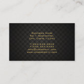 Gold Diamond Monogram Chauffeur Business Card Visitenkarte (Rückseite)