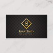Gold Diamond Monogram Chauffeur Business Card Visitenkarte (Vorderseite)