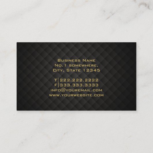 Gold Diamond Monogram Producer Business Card Visitenkarte (Rückseite)