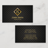Gold Diamond Monogram Translator Business Card Visitenkarte (Vorne/Hinten)