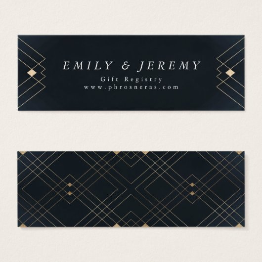 Gold Diamond Navy Geometric Deko Gatsby Wedding (Vorne & Hinten)