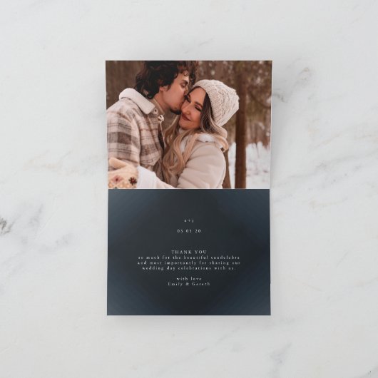 Gold Diamond Navy Geometric Deko Gatsby Wedding Dankeskarte (Innenseite)