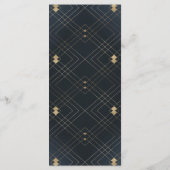 Gold Diamond Navy Geometric Deko Gatsby Wedding Programm (Rückseite)