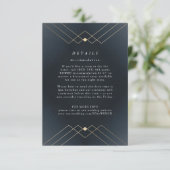 Gold Diamond Navy Geometric Deko Gatsby Wedding RSVP Karte (Stehend Vorderseite)