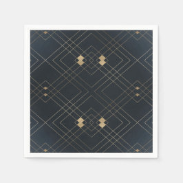 Gold Diamond Navy Geometric Deko Gatsby Wedding Serviette