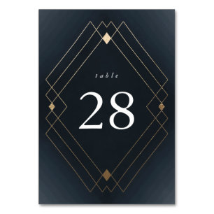 Gold Diamond Navy Geometric Deko Gatsby Wedding Tischnummer