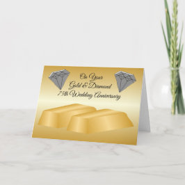 Gold Diamond Personalisiert 75. Hochzeitstag Karte