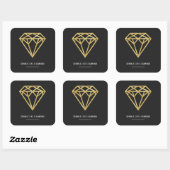 Gold Diamond Quadratischer Aufkleber (Blatt)