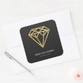 Gold Diamond Quadratischer Aufkleber (Umschlag)