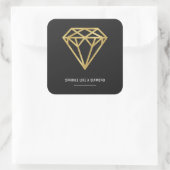 Gold Diamond Quadratischer Aufkleber (Tasche)