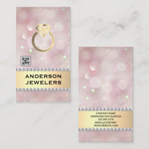 Gold Diamond Ring Logo QR-Code Visitenkarte