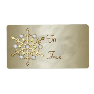 Gold Diamond Snowflake Gold-Geschenk-Tag