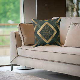 Gold Diamond Snowflake Muster Kissen