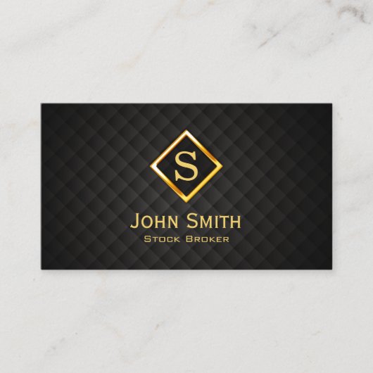Gold Diamond Stock Broker Business Card Visitenkarte (Vorderseite)