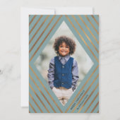 Gold Diamond Streifen Light Frame Foto Weihnachten (Vorderseite)