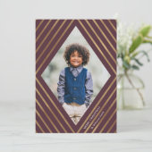 Gold Diamond Streifen Rahmen Foto Weihnachten (Stehend Vorderseite)