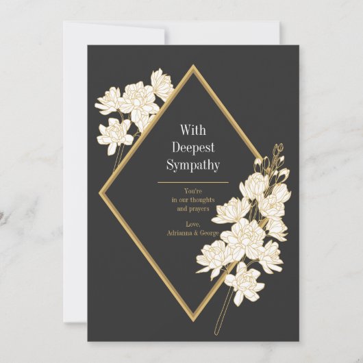 Gold Diamond Sympathy Card Feiertagskarte (Vorderseite)