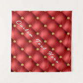 Gold Diamond Tufed Custom Text Name Red Tapestry Wandteppich (Vorderseite (Horizontal))