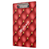 Gold Diamond Tufed Custom Text Red Clipboard Klemmbrett (Links)