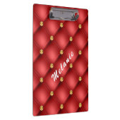 Gold Diamond Tufed Custom Text Red Clipboard Klemmbrett (Rechts)