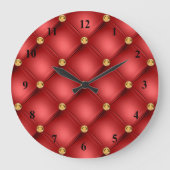 Gold Diamond-Tuflische Schwarz- und Rote Wall-Uhr Große Wanduhr (Vorderseite)