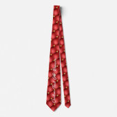 Gold Diamond Tufted Red Leather Neck Tie Your Text Krawatte (Vorderseite)