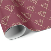 Gold Diamond Weihnachtswrapping Paper Geschenkpapier (Rolleneckpunkt)