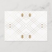 Gold Diamond White Geometric Deko Gatsby Wedding Begleitkarte (Rückseite)