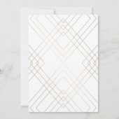 Gold Diamond White Geometric Deko Gatsby Wedding Einladung (Rückseite)