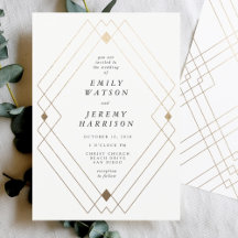 Gold Diamond White Geometric Deko Gatsby Wedding