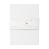 Gold Diamond White Geometric Deko Gatsby Wedding Einladungsbanderole (Rückseitenbeispiel)