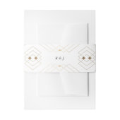 Gold Diamond White Geometric Deko Gatsby Wedding Einladungsbanderole (Vorderseite Beispiel)